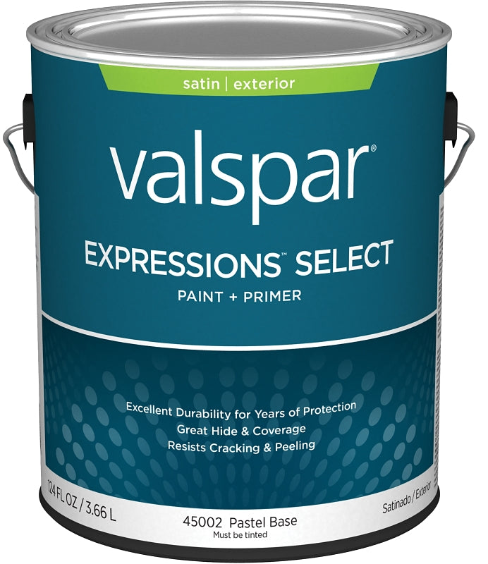 Valspar Expressions Select 4500 028.0045002.007 Latex Paint, Acrylic Base, Satin Sheen, Pastel Base, 1 gal