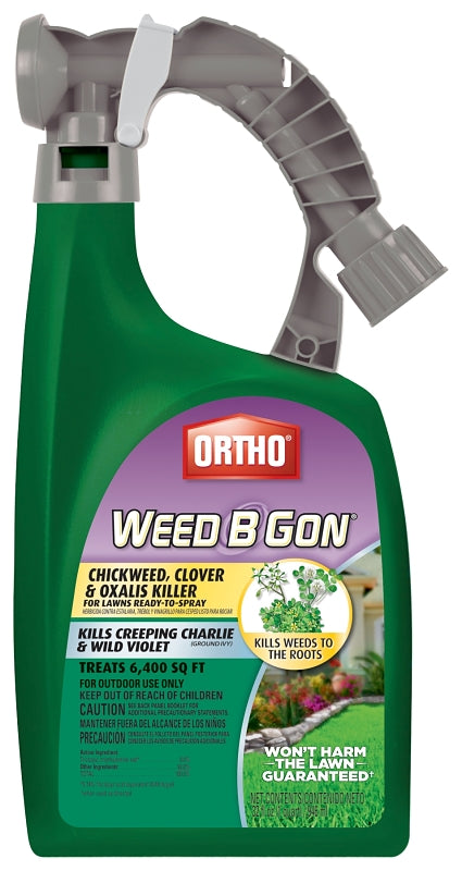 Ortho Weed B Gon 0398710 Weed Killer Concentrate, Liquid, Spray Application, 32 oz Bottle