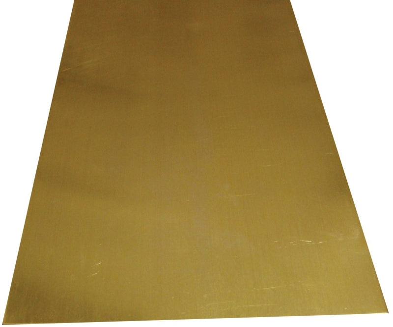 K & S 253 Decorative Metal Sheet, 20 ga Thick Material, 4 in W, 10 in L, Brass