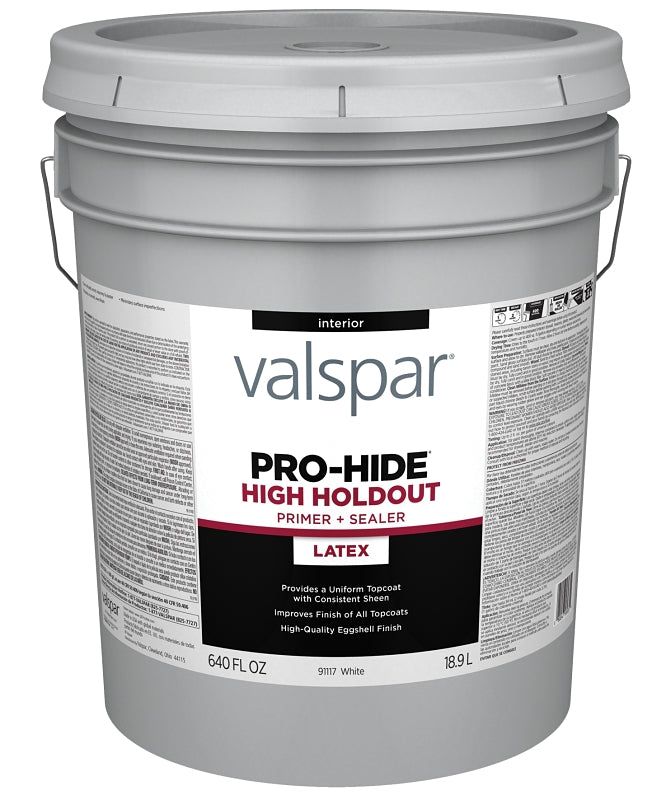 Valspar Pro-Hide 91117 028.0091117.008 Interior High-Holdout Primer, White, 5 gal, Plastic Pail