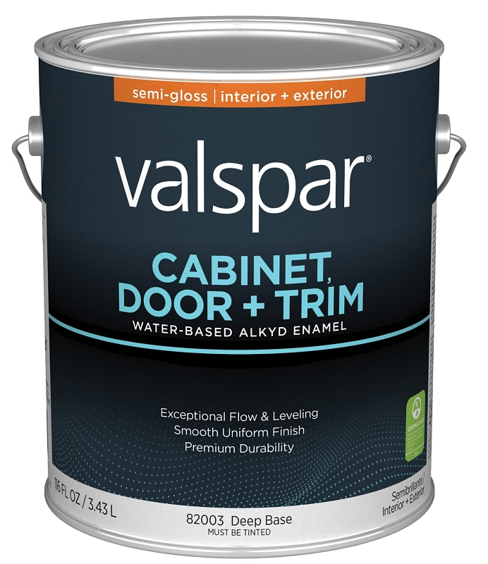 Valspar 8200 028.0082003.007 Cabinet, Door and Trim Paint Enamel, Water Base, Semi-Gloss Sheen, Deep Base, 1 gal