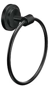 Moen Iso DN0786BL Towel Ring, 6-15/16 in Dia Ring, Aluminum/Zinc, Matte, Wall Mounting