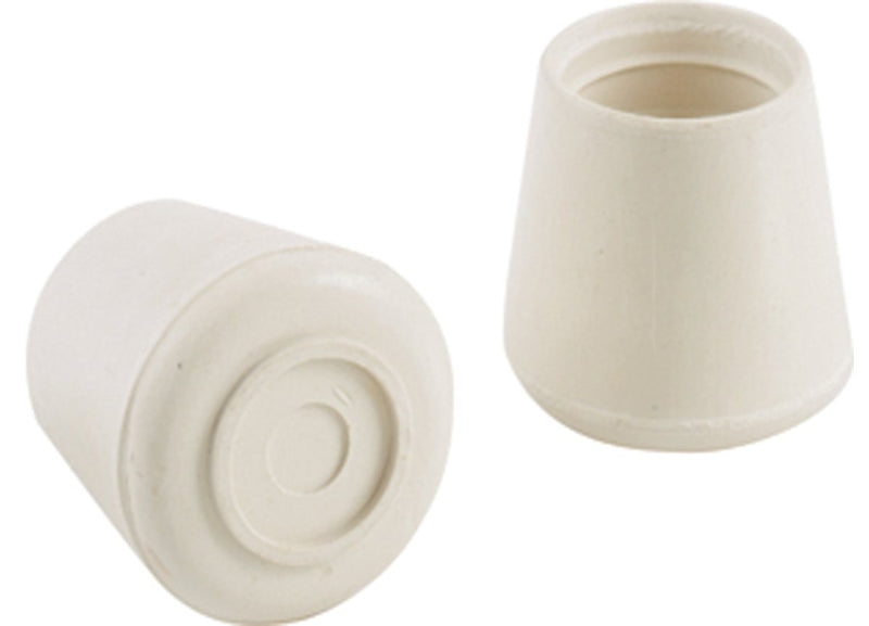 Shepherd Hardware 9117 Furniture Leg Tip, Round, Rubber, Off-White, 1/2 in Dia