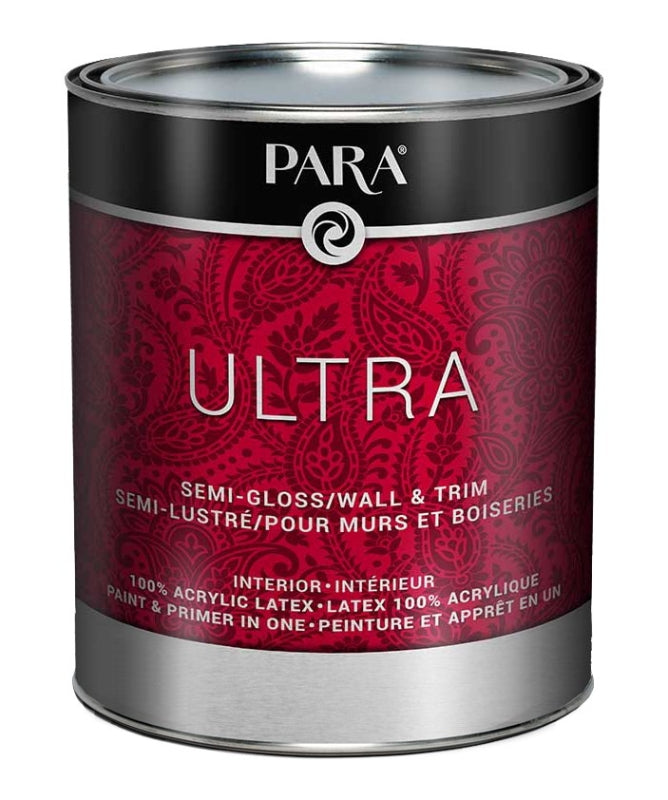 Para Ultra Series 8304-14 Interior Paint, Solvent, Water, Semi-Gloss, Pastel, 1 qt, 450 to 500 sq-ft Coverage Area