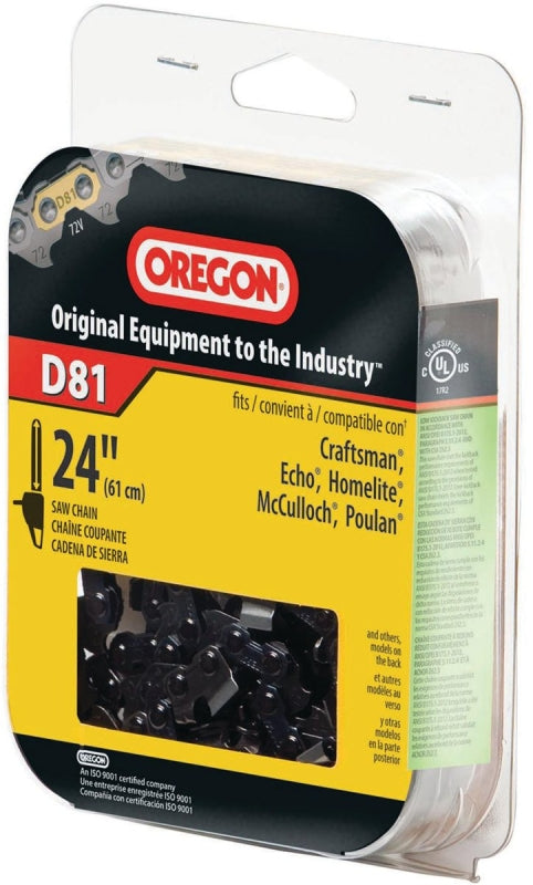 Oregon D81 Chainsaw Chain, 24 in L Bar, 0.05 Gauge, 3/8 in TPI/Pitch, 81-Link