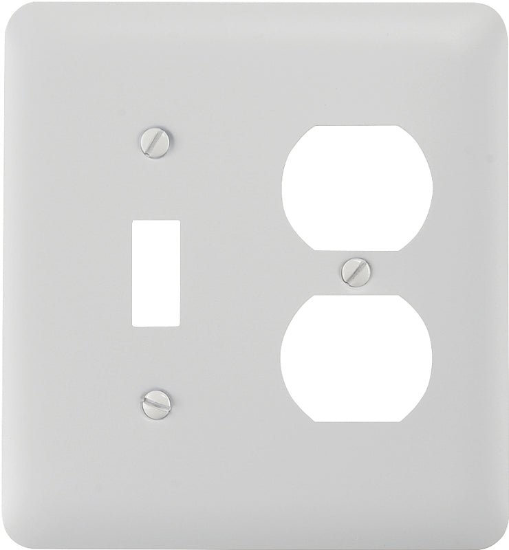 Amerelle 935TDW Wallplate, 5 in L, 4-5/8 in W, 2 -Gang, Steel, White