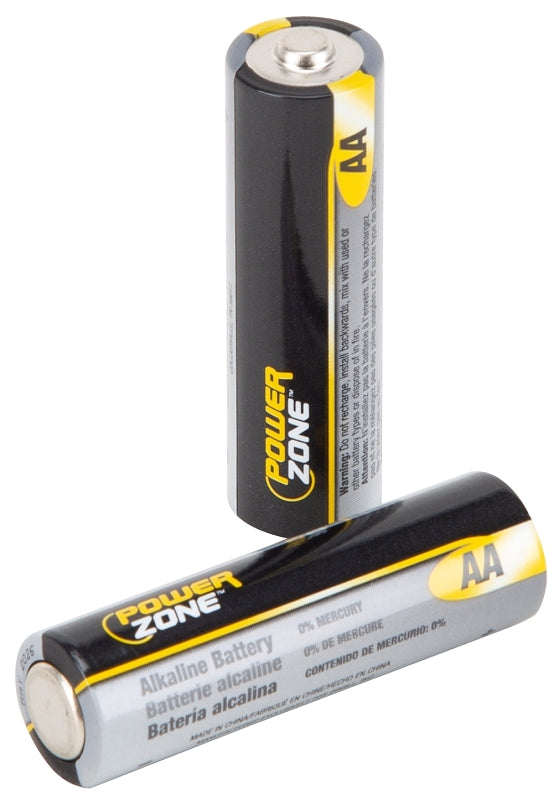 PowerZone LR6-4P-DB Battery, 1.5 V Battery, AA Battery, Zinc, Manganese Dioxide, and Potassium Hydroxide