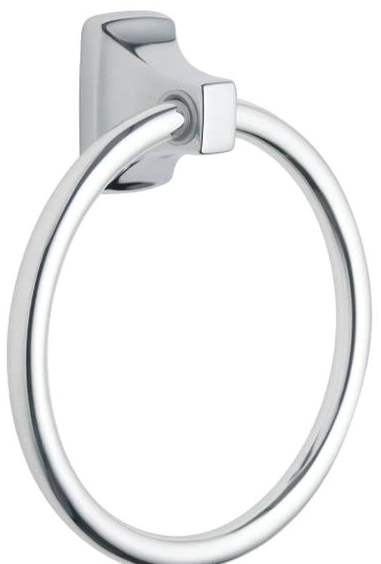 Moen Donner Series 2860 Towel Ring, 6-1/4 in Dia Ring, 22 lb, Aluminum/Zinc, Chrome, Screw Mounting