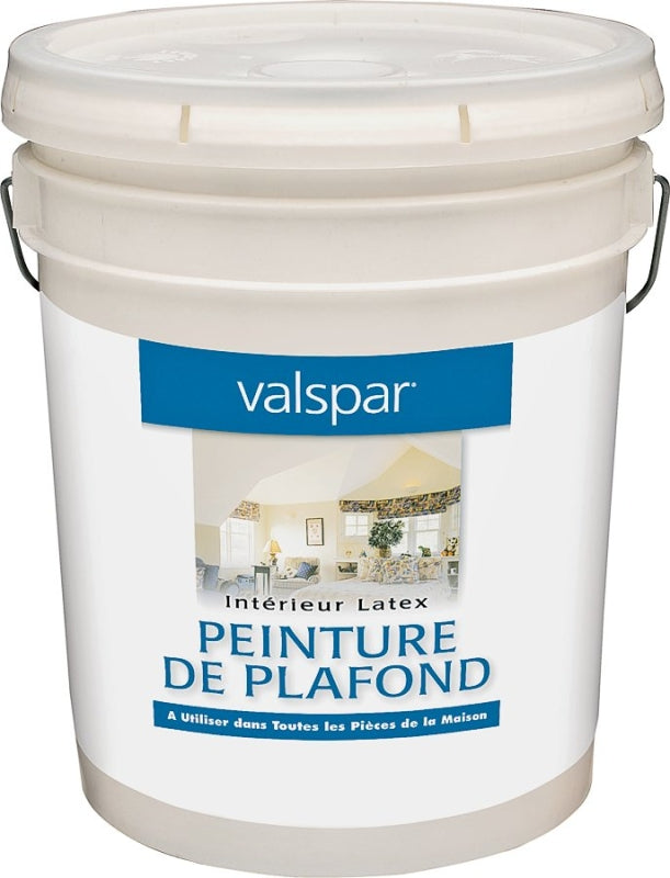 Valspar 1426 Series 1426-5GAL Interior Paint, Flat Sheen, Ceiling White, 5 gal, Pail, 400 sq-ft Coverage Area