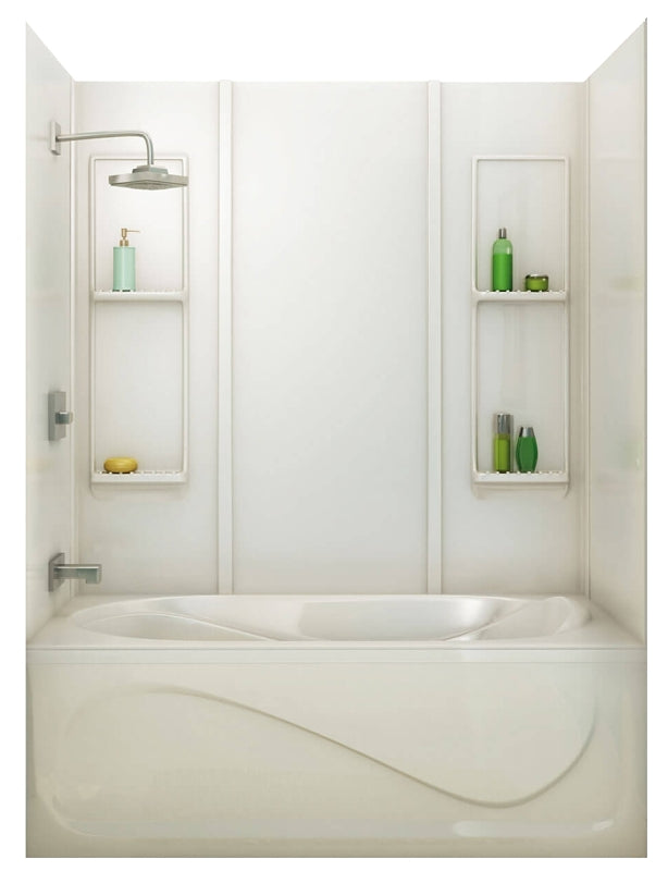 Maax Elan Series 101343-000-001 Bathtub Wall Kit, 31-3/4 in L, 60-1/2 in W, 59 in H, Acrylic, Glue Up Installation