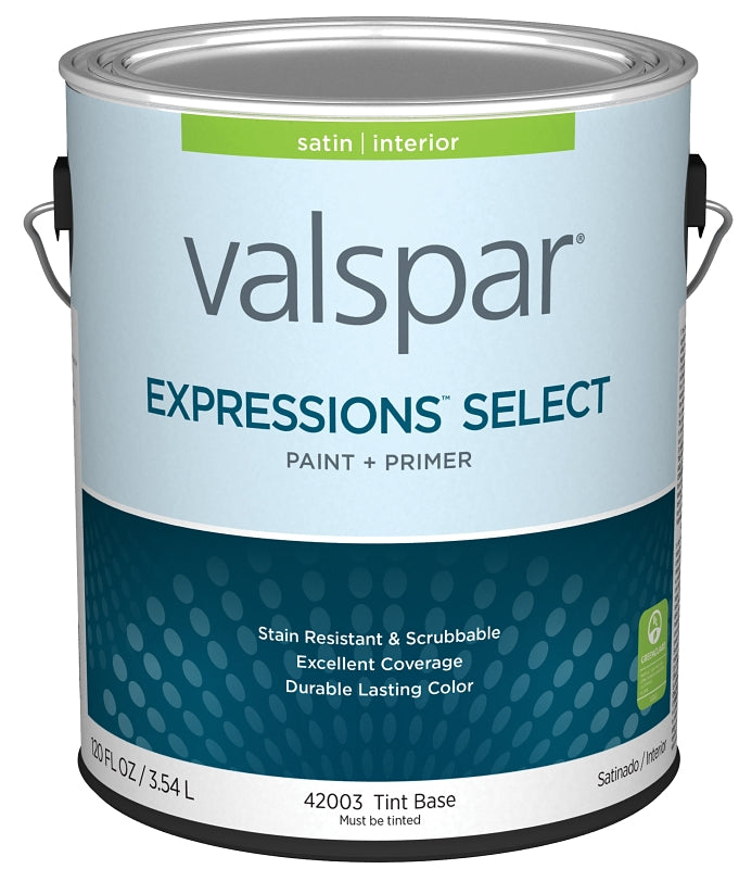 Valspar Expressions Select 4200 028.0042003.007 Latex Paint, Acrylic Base, Satin Sheen, Tint Base, 1 gal