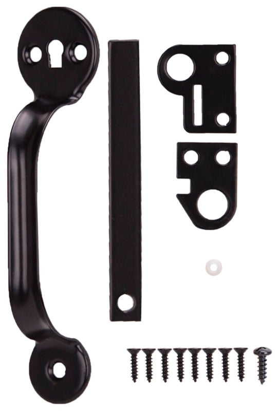 ProSource 33124PKS-PS Thumb Latch, 1/2 in Bolt Head, 4-1/4 in L Bolt, Steel, Powder-Coated