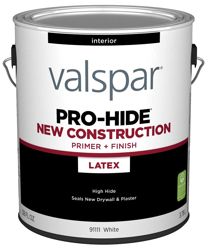 Valspar PRO-HIDE 91111 Series 028.0091111.007 Interior New Construction Primer, White, 1 gal, Metal Pail