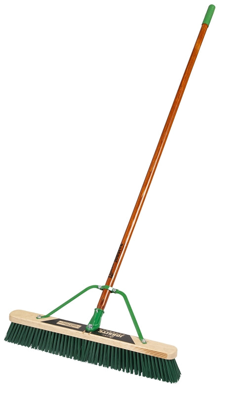 Quickie 868SU Push Broom, 24 in Sweep Face, Poly Fiber Bristle, Wood Handle
