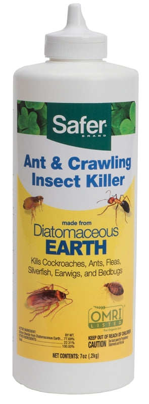 Safer 5168 Insect Killer, Dust Solid, Spray Application, 7 oz Bottle