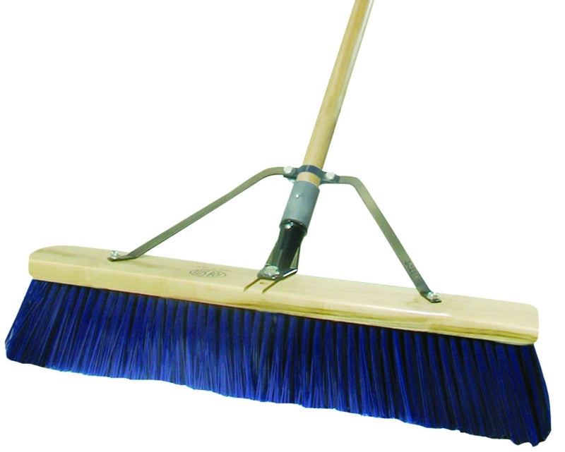 Quickie 00869HDSU Push Broom, 24 in Sweep Face, Polypropylene Bristle, Wood Handle