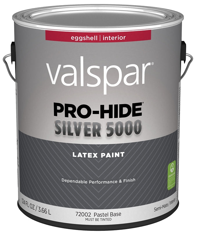 Valspar Pro-Hide Silver 5000 7300 028.0072002.007 Latex Paint, Water Base, Eggshell, Pastel Base, 1 gal