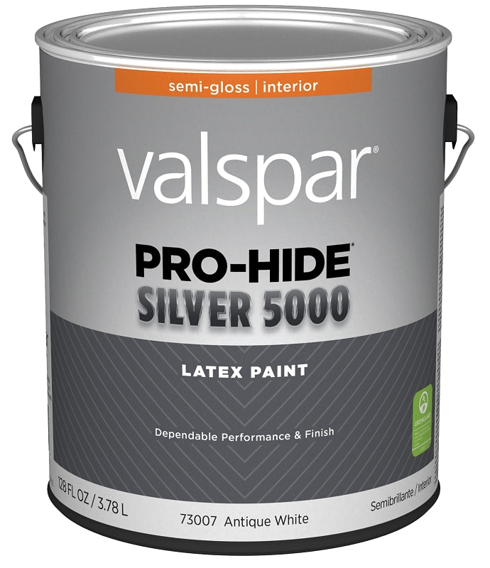 Valspar Pro-Hide 7300 Series 028.0073007.007 Interior Paint, Semi-Gloss Sheen, Antique White, 1 gal