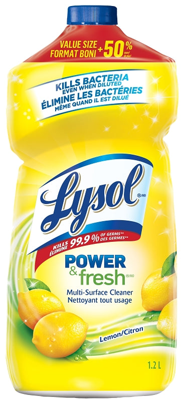 Lysol 78909-EYW Household Cleaner, 1.2 L Bottle, Liquid, Lemon Breeze